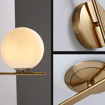 Contemporary Nordic Round Metal Glass 1-Light Wall Sconce Lamp For Hallway
