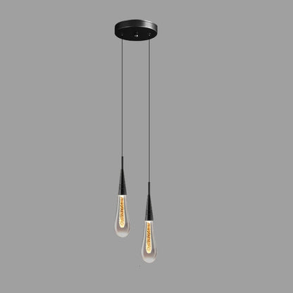Contemporary Creative Droplet Aluminum Iron Glass LED Chandelier For Dining Room