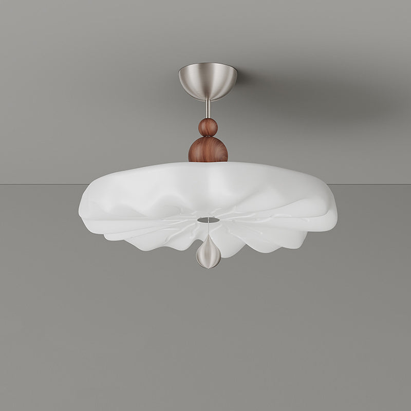 Traditional Vintage Flower Iron PE LED Semi-Flush Mount Ceiling Light For Bedroom