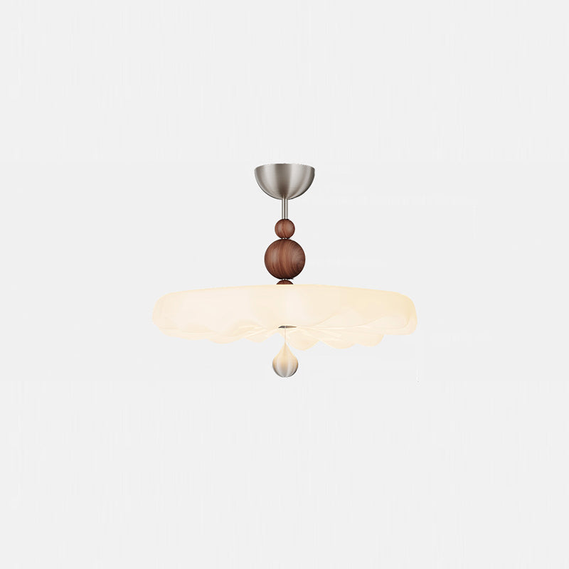 Traditional Vintage Flower Iron PE LED Semi-Flush Mount Ceiling Light For Bedroom