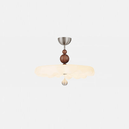 Traditional Vintage Flower Iron PE LED Semi-Flush Mount Ceiling Light For Bedroom