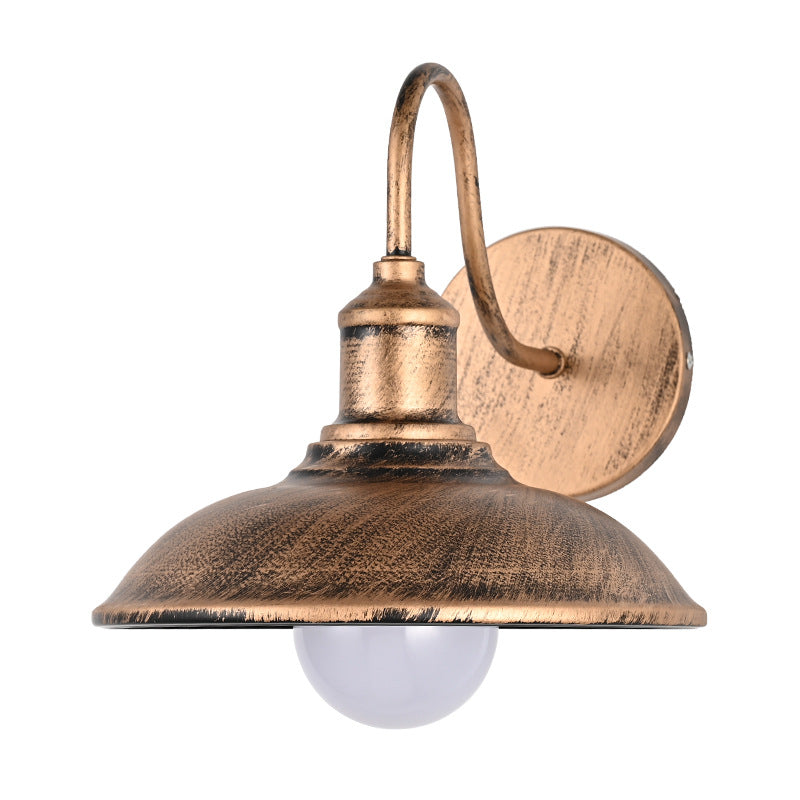 Contemporary Industrial Pot Lid Iron 1-Light Wall Sconce Lamp For Hallway
