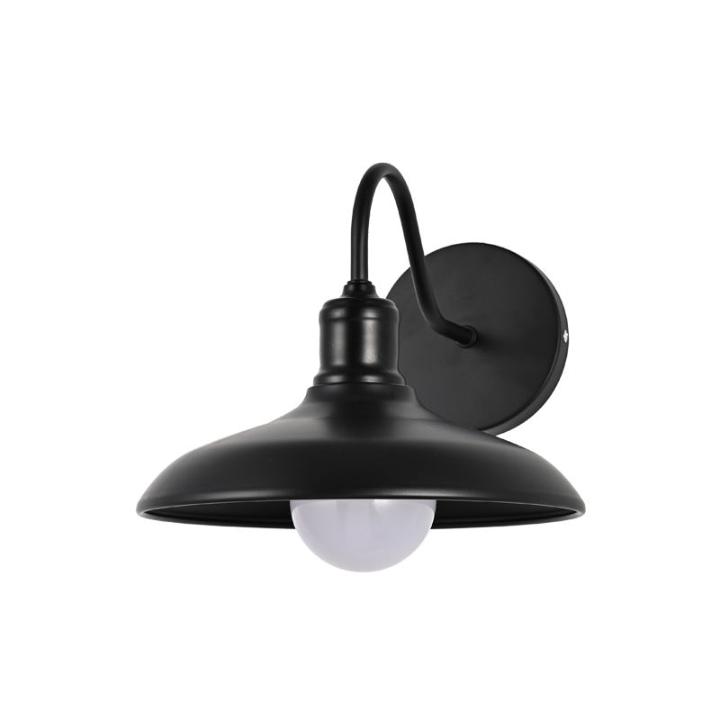 Contemporary Industrial Pot Lid Iron 1-Light Wall Sconce Lamp For Hallway