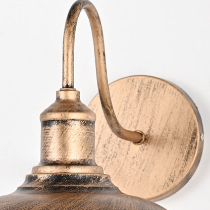 Contemporary Industrial Pot Lid Iron 1-Light Wall Sconce Lamp For Hallway