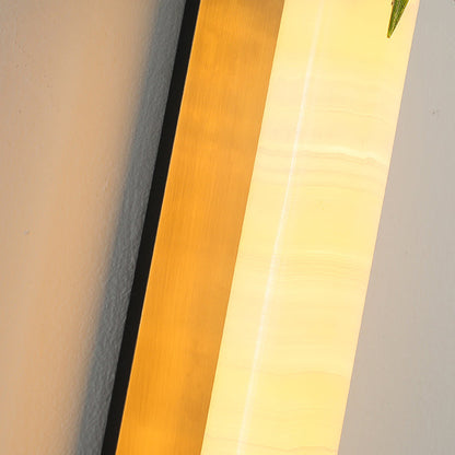 Traditional Chinese Cylindrical Brass Jade LED Wall Sconce Lamp For Entryway