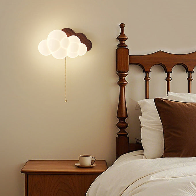 Traditional Vintage Cloud Iron PE Zipper LED Wall Sconce Lamp For Bedroom