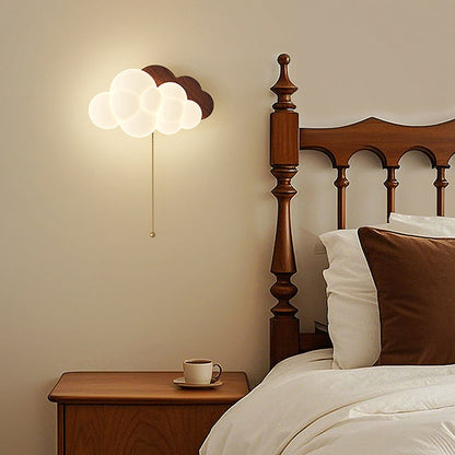 Traditional Vintage Cloud Iron PE Zipper LED Wall Sconce Lamp For Bedroom