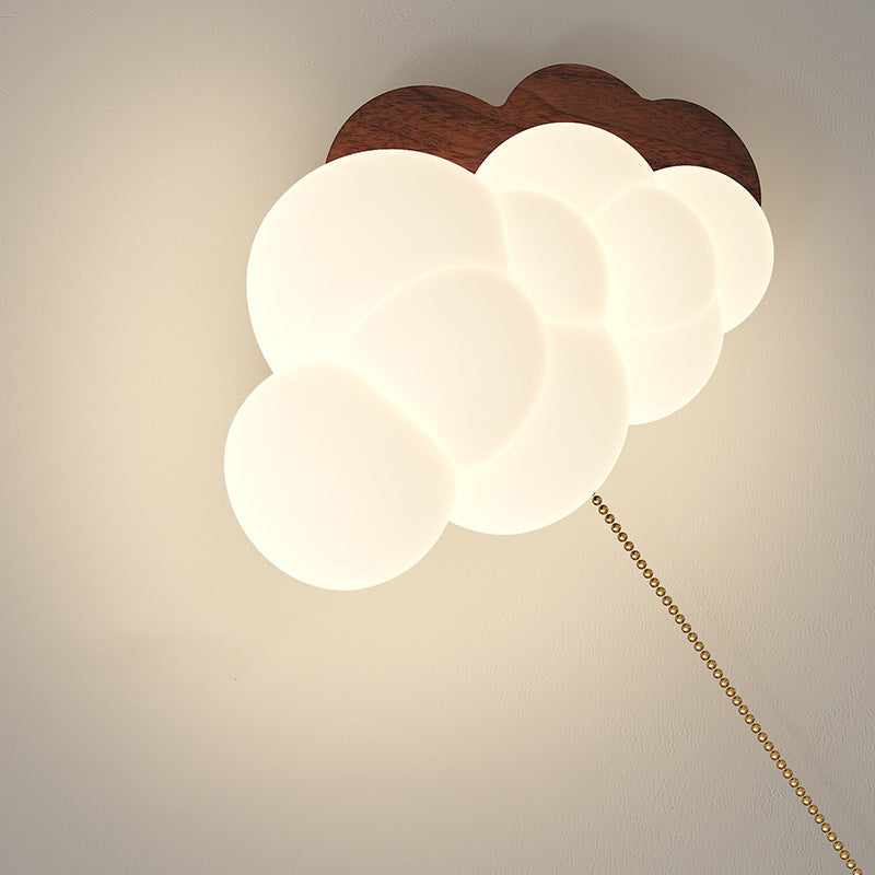 Traditional Vintage Cloud Iron PE Zipper LED Wall Sconce Lamp For Bedroom