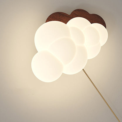 Traditional Vintage Cloud Iron PE Zipper LED Wall Sconce Lamp For Bedroom