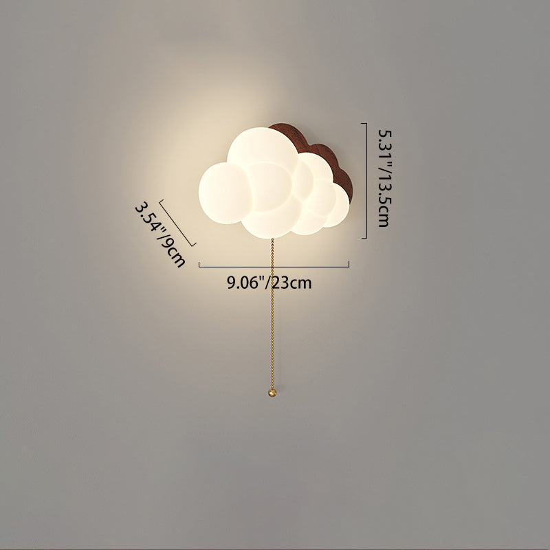 Traditional Vintage Cloud Iron PE Zipper LED Wall Sconce Lamp For Bedroom