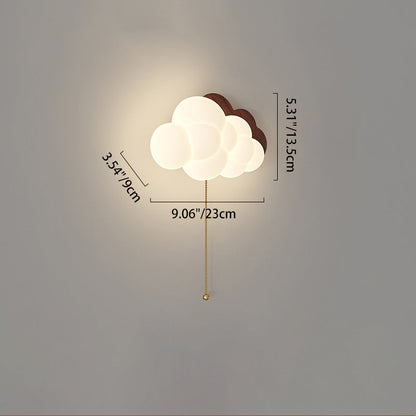 Traditional Vintage Cloud Iron PE Zipper LED Wall Sconce Lamp For Bedroom