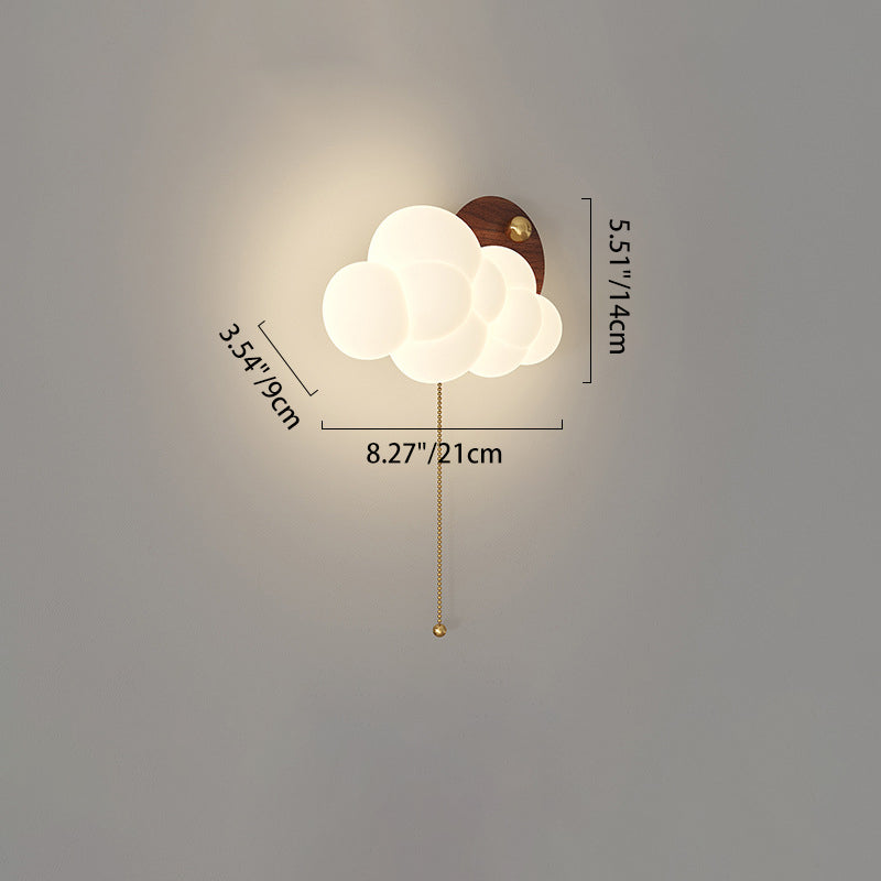 Traditional Vintage Cloud Iron PE Zipper LED Wall Sconce Lamp For Bedroom