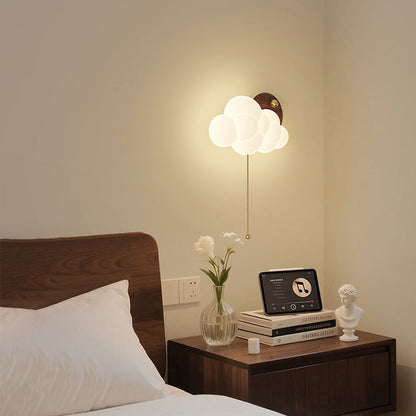 Traditional Vintage Cloud Iron PE Zipper LED Wall Sconce Lamp For Bedroom