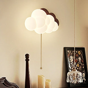 Traditional Vintage Cloud Iron PE Zipper LED Wall Sconce Lamp For Bedroom