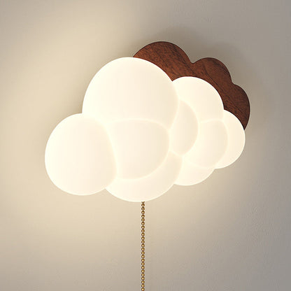Traditional Vintage Cloud Iron PE Zipper LED Wall Sconce Lamp For Bedroom
