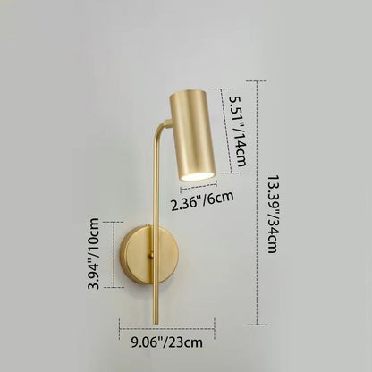 Contemporary Industrial Rotatable Cylindrical Iron 1-Light Wall Sconce Lamp For Bedroom