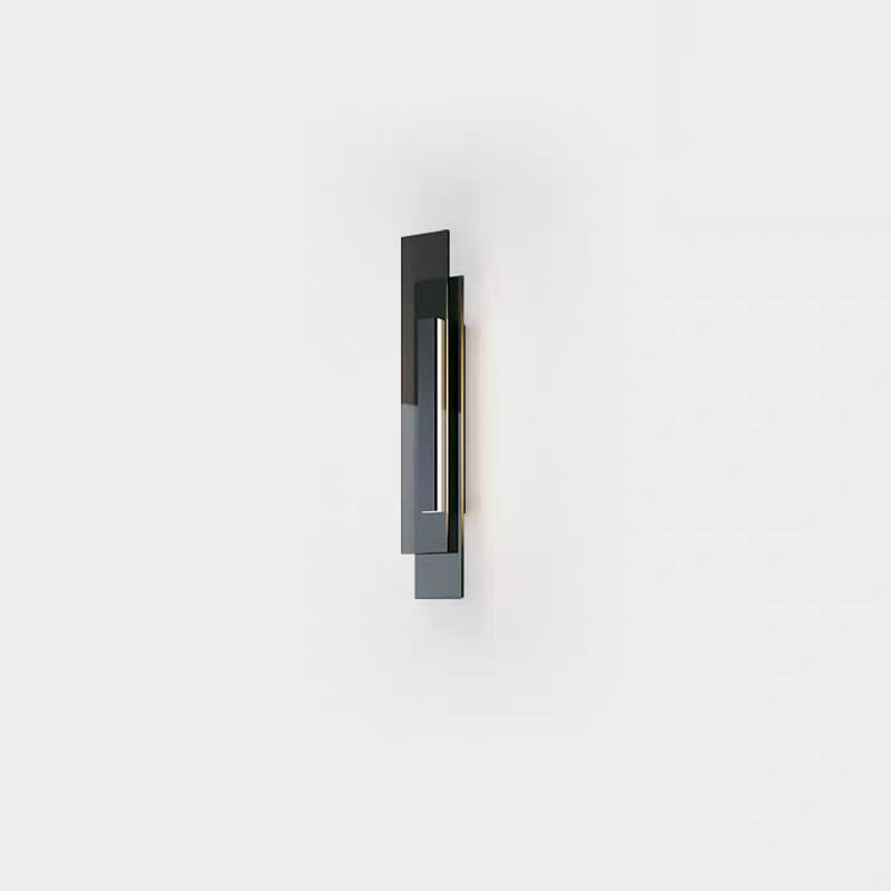 Contemporary Industrial Interlaced Rectangular Iron Glass LED Wall Sconce Lamp For Hallway