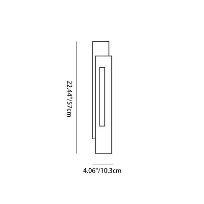 Contemporary Industrial Interlaced Rectangular Iron Glass LED Wall Sconce Lamp For Hallway