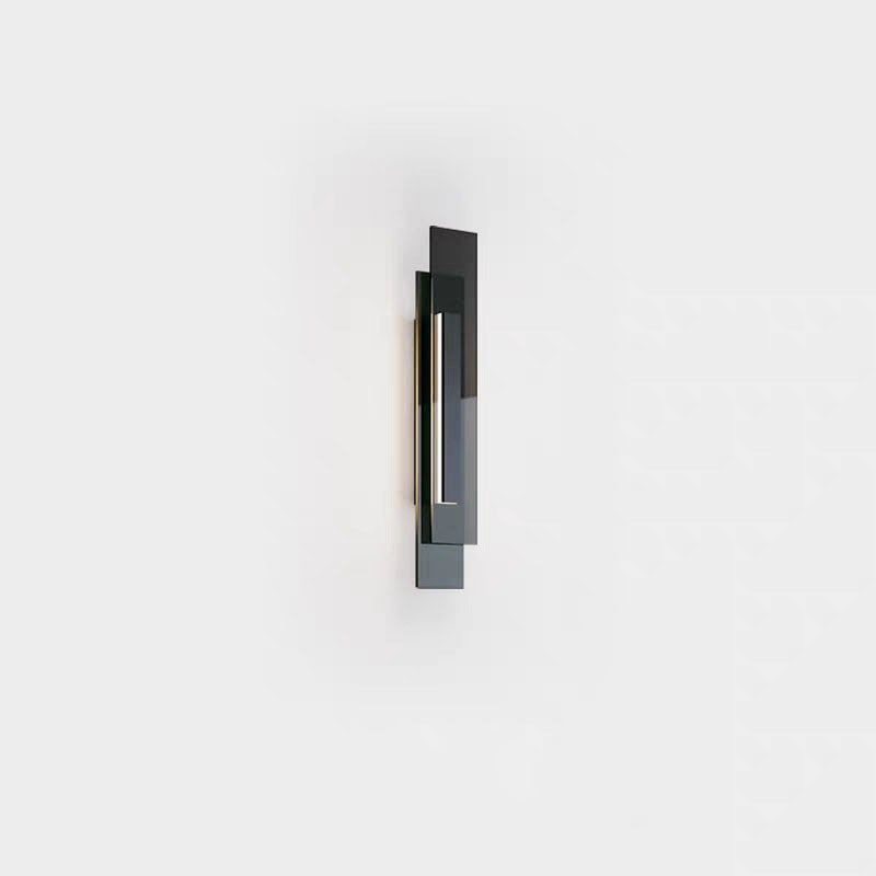 Contemporary Industrial Interlaced Rectangular Iron Glass LED Wall Sconce Lamp For Hallway