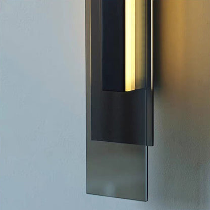 Contemporary Industrial Interlaced Rectangular Iron Glass LED Wall Sconce Lamp For Hallway