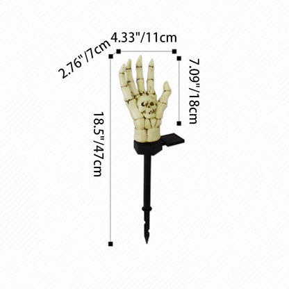 Modern Art Deco Waterproof Solar Halloween Skull Hand PE ABS LED Outdoor Light Landscape Lighting For Garden