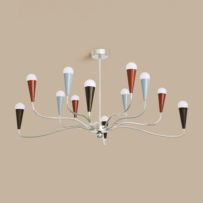 Modern Minimalist Tree Branch Iron Carbon Steel 6/9/12-Light Chandelier For Living Room