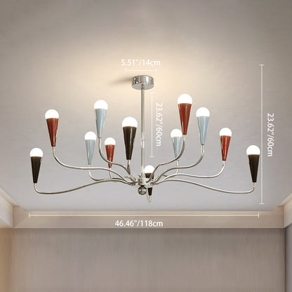 Modern Minimalist Tree Branch Iron Carbon Steel 6/9/12-Light Chandelier For Living Room