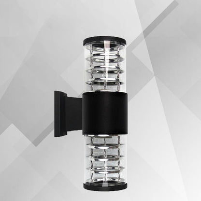 Traditional European Waterproof Aluminum Glass Linear 2-Light Wall Sconce Lamp For Garden