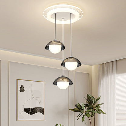 Modern Minimalist Iron Acrylic Round Linear LED Chandelier For Dining Room