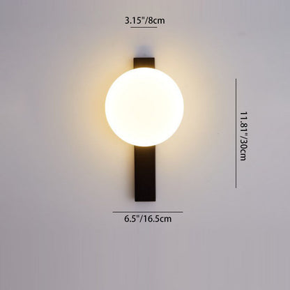 Modern Minimalist Iron Plastic Round LED Wall Sconce Lamp For Bedroom