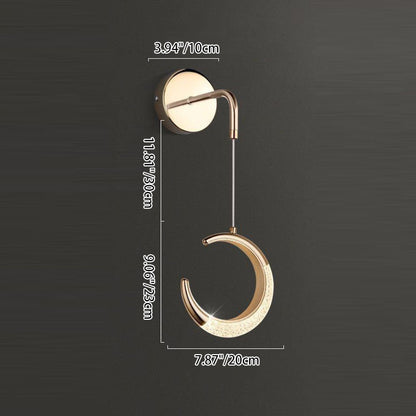Modern Minimalist PVC Metal Acrylic Moon LED Wall Sconce Lamp For Bedroom