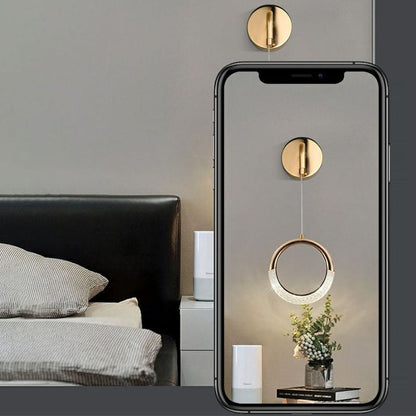 Modern Minimalist PVC Metal Acrylic Moon LED Wall Sconce Lamp For Bedroom
