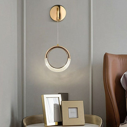 Modern Minimalist PVC Metal Acrylic Moon LED Wall Sconce Lamp For Bedroom