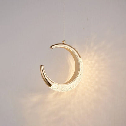 Modern Minimalist PVC Metal Acrylic Moon LED Wall Sconce Lamp For Bedroom