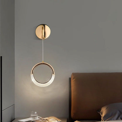 Modern Minimalist PVC Metal Acrylic Moon LED Wall Sconce Lamp For Bedroom