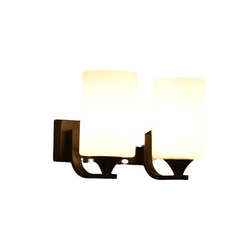 Modern Minimalist Iron Glass Linear 1/2 Light Wall Sconce Lamp For Bedroom