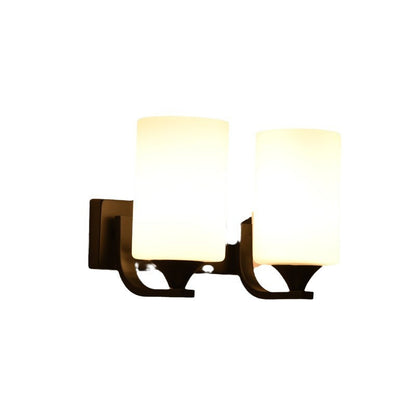 Modern Minimalist Iron Glass Linear 1/2 Light Wall Sconce Lamp For Bedroom