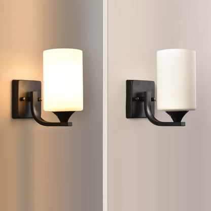 Modern Minimalist Iron Glass Linear 1/2 Light Wall Sconce Lamp For Bedroom