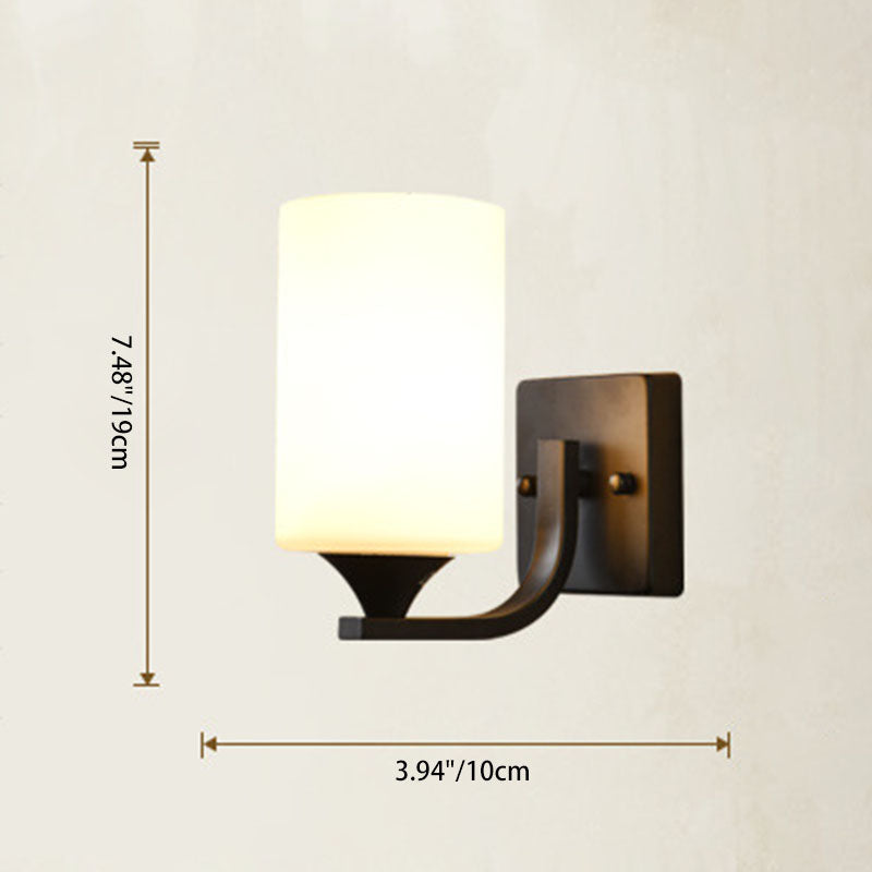 Modern Minimalist Iron Glass Linear 1/2 Light Wall Sconce Lamp For Bedroom