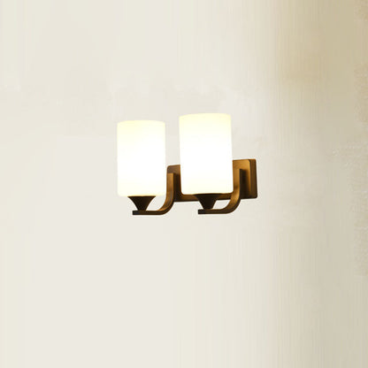 Modern Minimalist Iron Glass Linear 1/2 Light Wall Sconce Lamp For Bedroom