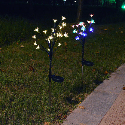 Modern Art Deco Waterproof Solar Copper Iron PVC Steel Flower LED Landscape Lighting Outdoor Light For Garden