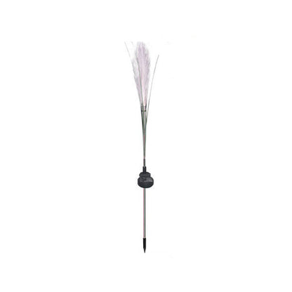 Modern Art Deco Waterproof Solar ABS Stainless Steel Synthetic Fiber Reed LED Landscape Lighting Outdoor Light For Outdoor Patio