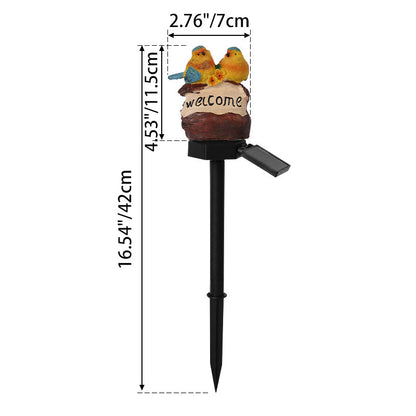 Modern Art Deco Waterproof Solar PP Resin Bird Decorative LED Landscape Lighting Outdoor Light For Garden