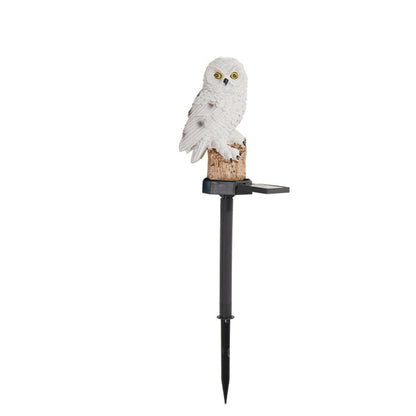 Modern Art Deco Waterproof Solar Resin PP Owl LED Landscape Lighting Outdoor Light For Outdoor Patio