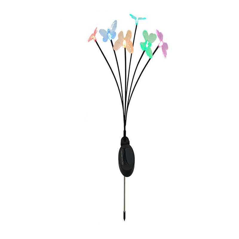 Modern Art Deco Waterproof Solar PVC Stainless Steel Butterfly LED Landscape Lighting Outdoor Light for Outdoor Patio