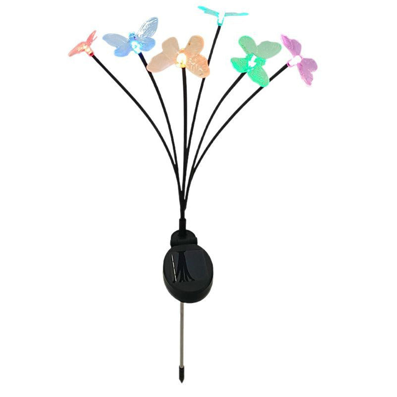 Modern Art Deco Waterproof Solar PVC Stainless Steel Butterfly LED Landscape Lighting Outdoor Light for Outdoor Patio