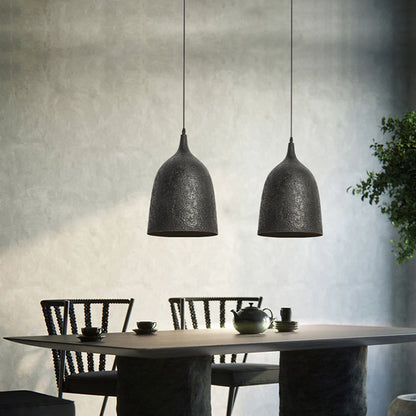 Traditional Japanese Steel Iron Round 1-Light Pendant Light For Bedroom