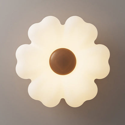 Traditional French Iron PE Flower LED Semi-Flush Mount Ceiling Light For Bedroom