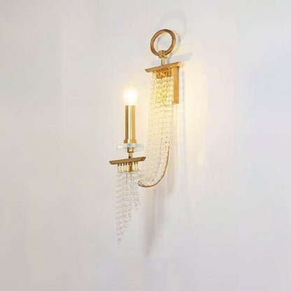 Contemporary Luxury Iron Crystal Candle 1/2 Light Wall Sconce Lamp For Living Room