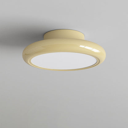 Modern Minimalist Iron Acrylic Round LED Semi-Flush Mount Ceiling Light For Bedroom